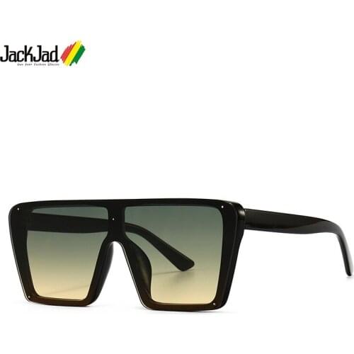 JackJad 2021 Classic Vintage Flat Top Shield Style Sunglasses For Women Men Cool Gradient Brand Design Sun Glasses Shades 916