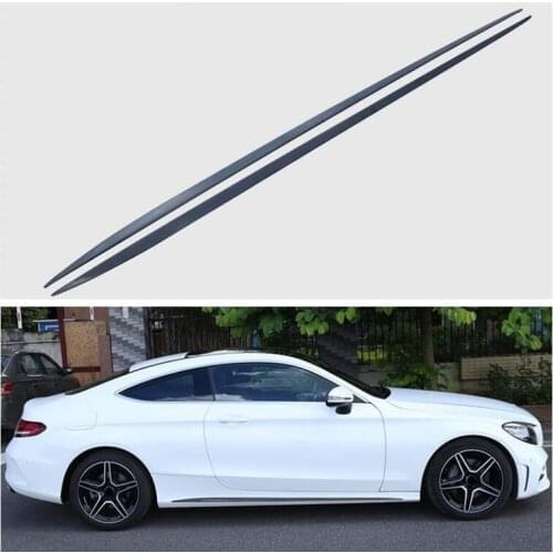 Stainless Steel SIDE DOOR BODY SKIRTS KIT LIP COVER FOR Mercedes-Benz C Class W205 AMG Sedan/Coupe/Wagon C200 C260 C300 15-21