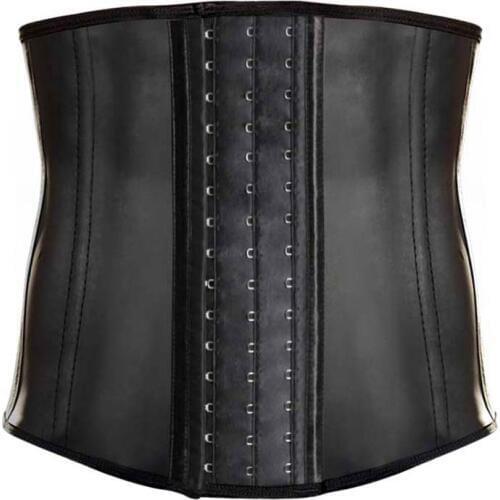 Latex Men Corset Waist Trainer 9 Steel Boned Body Shaper Waist Cincher Corset Belt Girdle Men Shapewear Men Weight Loss Belt