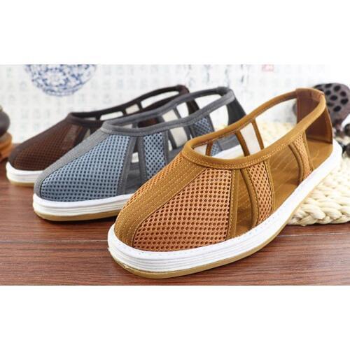 EU35~EU46 cotton handmade summer shaolin monk shoes lay zen lohan/arhat nun martial arts sandals gray/brown/yellow