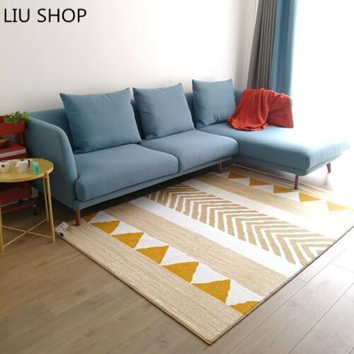 LIU Nordic minimalist carpet living room bedroom bedside mat printing washable Japanese style ground tapetes cushion sofa rug