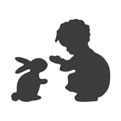 Boy Play With Rabbit Metal Cutting Dies Stencils For DIY Scrapbooking Easter Decorative Embossing Cards Handcraft Die Cuts 2019