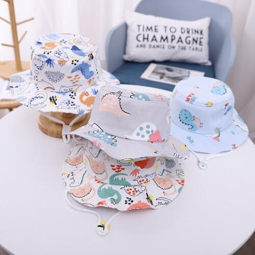 Cartoon Baby Panama Hat Summer Kids Boys Girls Bucket Hat Outdoor Protection Children Fisherman Cap Cute Beach Sun Caps