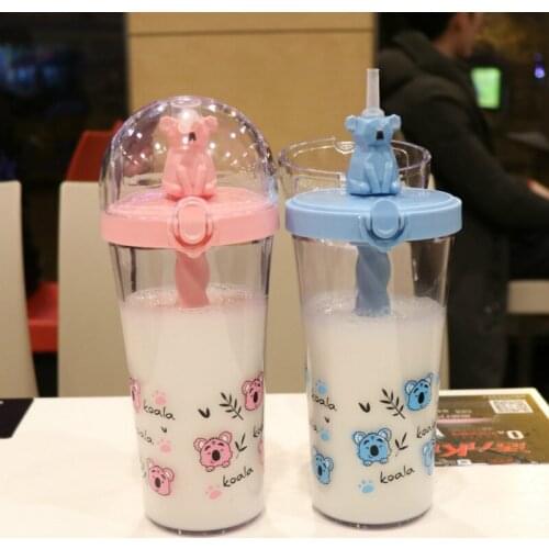 Cartoon Fashion Straw Cup Summer Cold Drink Caffte Cup Creative Korean Version Cute Frog Drinking Cup Couple Cup Student Cup