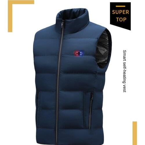 Winter Outdoor Men Electric Heated Jacket USB Heating Vest Winter Thermal Clothes Thermostatic Double Switch Warm Hunting Jacket