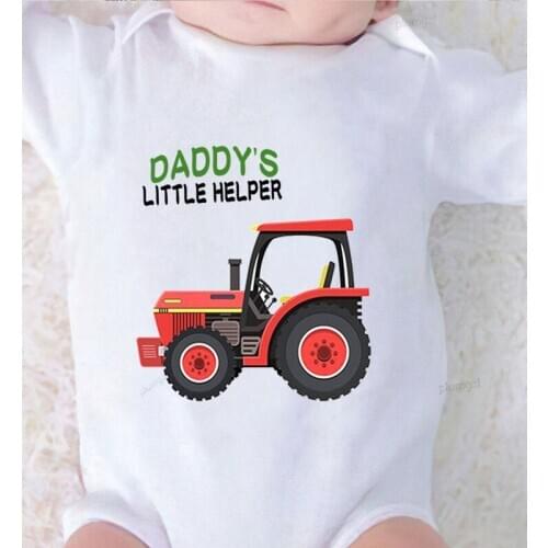 Newborn Girl Outfit Daddys Little Helper O Neck Baby Romper Clothing for Newborns One Piece Jumpsuit Infant Clothes