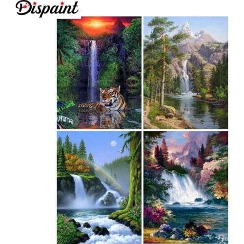 Dispaint Full Square/Round Drill 5D DIY Diamond Painting "Tree tiger scenery" 3D Embroidery Cross Stitch 5D Home Decor Gift