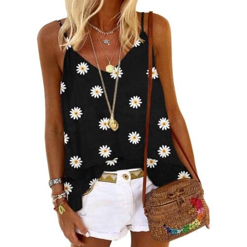 Summer New Floral Off Shoulder Sexy Sling T-shirt Women Vintage Fashion Sleeveless Tops Plus Size Oversized Tee Shirt Femme
