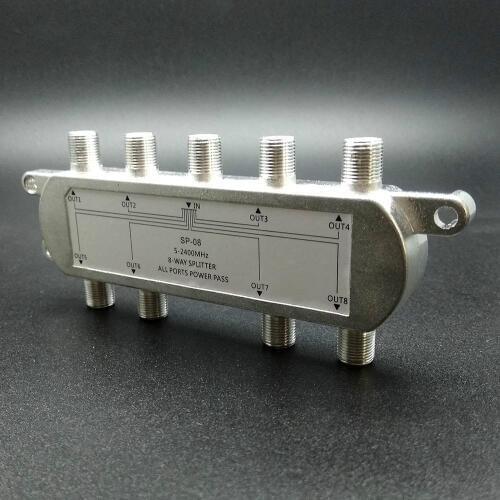 New 8 Way Signal Satellite Splitter TV Antenna RF Coaxial Cable Splitter Satellite TV Receiver 8-Way