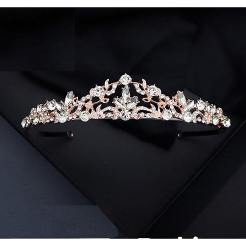 New Vintage Rose Gold Luxurious Style Water Drop Rhinestone Hairbands For Women Branch Hair hoop Bride Jewelry Accessories