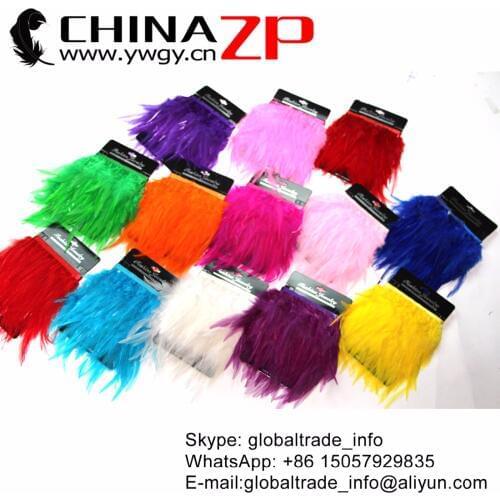 CHINAZP Factory Wholesale 50yards/lot Unique Dyed Mix Colors Rooster Saddle Feathera Trim