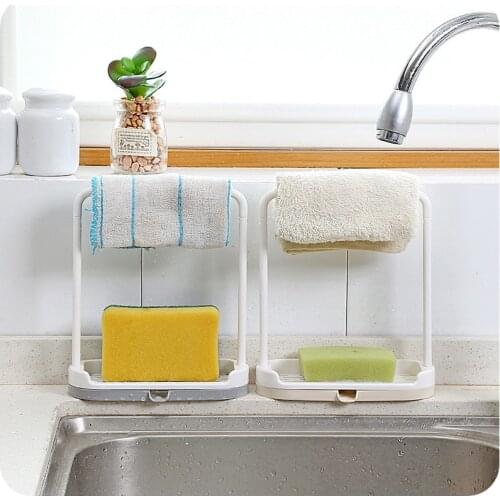 Drain Tray Dish Towel Rack Quick Drying Soap Case for Kitchen Storage Kitchen Sink Organizer Sponge Cup Holder Shelf Organizer