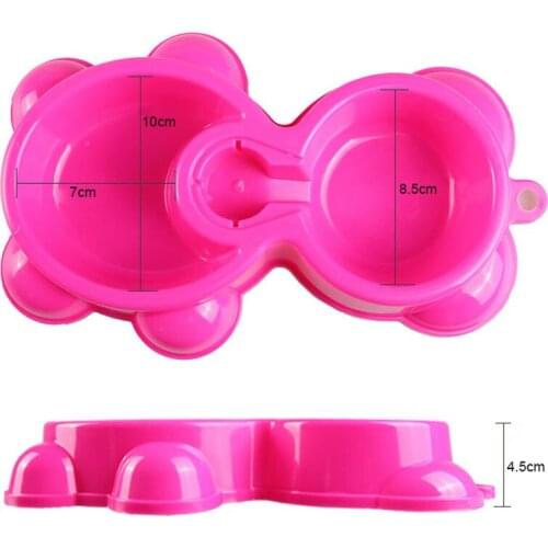 Dual Port Dog Utensils Bowl Cat Drinking Fountain Pet Food Dish Automatic Water Dispenser Feeder STTA889