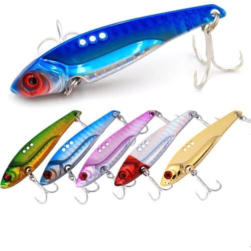 1 Pcs Metal VIB 7g-15g/5CM-6.8CM Fishing Lure Vibration Spoon Spinner Lure Crankbait Bass Artificial Hard Bait Cicada VIB Tackle