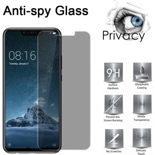 Screen Protector Tempered Glass for Huawei P Smart Plus Anti-spy Protective Glass for Huawei P9 P8 Lite Privacy Anti-Glare