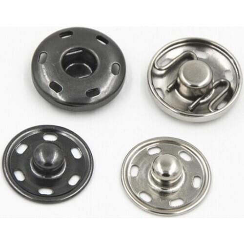 DIY 100sets/lot 19mm metal brass 2 parts sew on press button snap fasteners silver/black free shipping SF-19mm