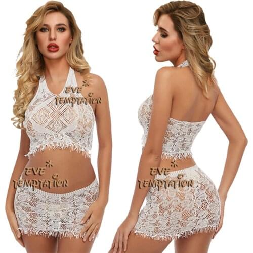 Sexy Sleepwear Babydoll BODYSUIT Mesh Floral Intimate Catsuit Garter Suit strapless tassel dress plus size lingere cosplay W243