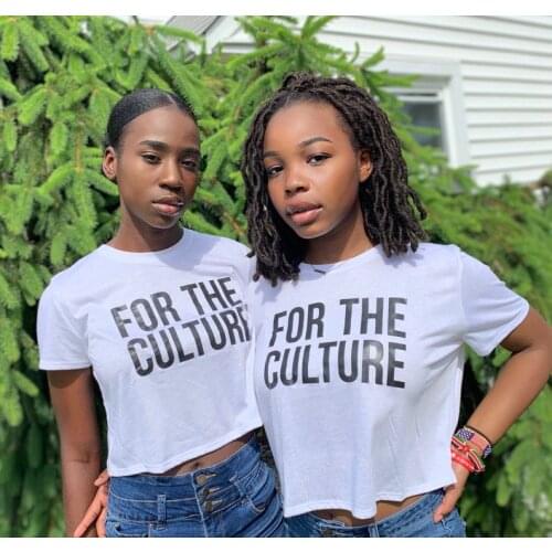 Skuggnas New Ariival For The Culture T-Shirt White Cropped tops Black Lives Matter t shirts Fashion Black Women Cropped Tees