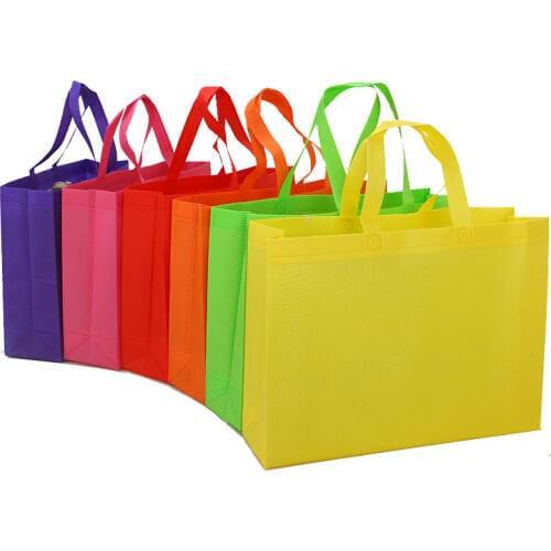 Non woven bag color printing film coated handbag blank environmental protection customized shopping hot pressing seam sewing bag