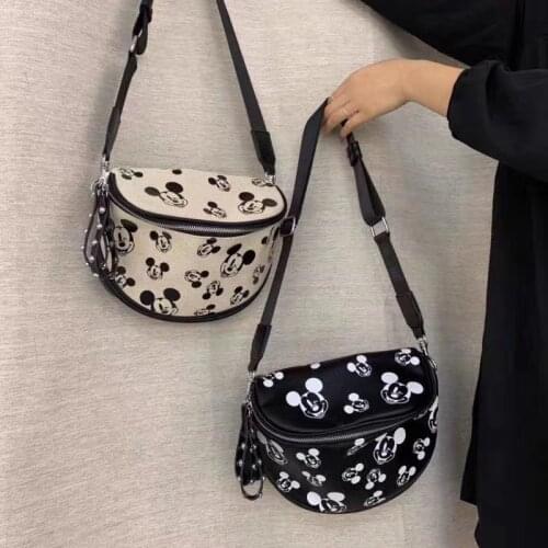 Disney mickey mouse messenger shoulder bag girl High capacity women canves shopping bag cartoon shoulder bag lady handbag tote