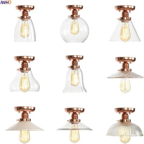 IWHD Rose Gold Nordic LED Ceiling Lights Living Room Porch Balcony Plafonnier Glass Modern Ceiling Lamps Luminaria Lampara Techo