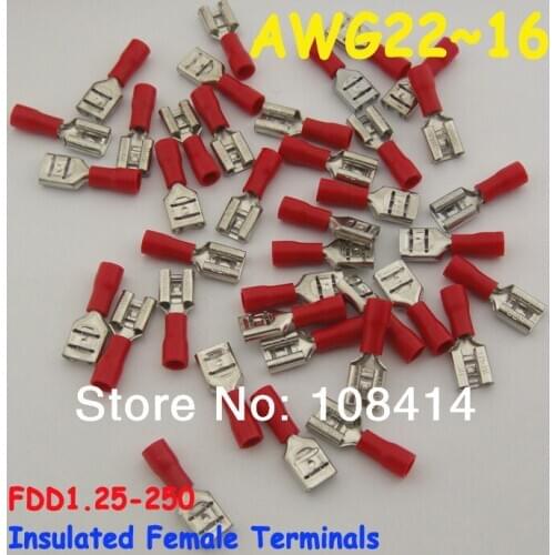 Lead Selection 22~16AWG Solderless Female Insulated Crimp Terminal and Connectors, FREE SHIPPING