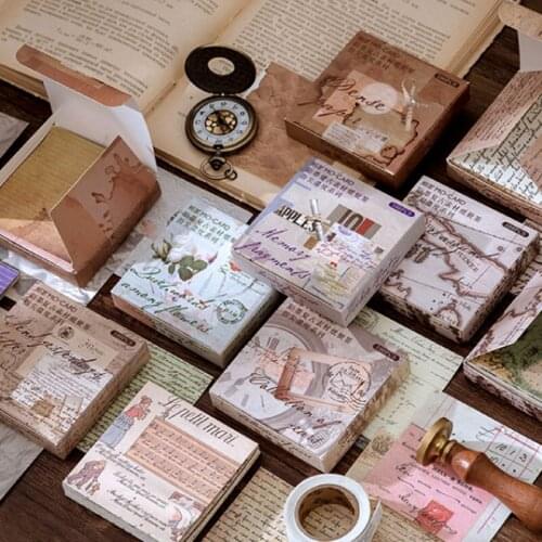 Warm 100 Pcs/Pack Vintage Pattern Stationery Scrapbooking Pack Retro Material Paper DIY Collage Decoration Base Background Paper