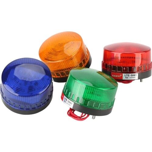 Outdoor Round LED Strobe Warning Light with Rack Waterproof Alarm Light Flashing Signal Light Wall Mount Emergency Warning Lamp