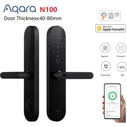 2021 New Aqara N100 Smart Door Lock Bluetooth Fingerprint NFC Password Unlock With Doorbel For Apple HomeKit Mijia Smart Linkage