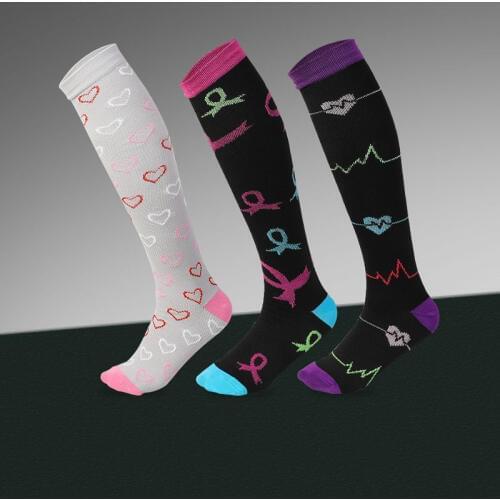 Unisex Acrylic Nylon Stockings Bow Electrocardiogram Compression Stocking New Fashion Over The Knee High Quality Stocking