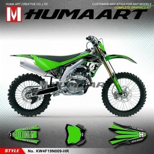 HUMAART Dirt Bike Graphics Full Vinyl Wraps Custom Sticker Kit for KX 250 F 2021, Green Red