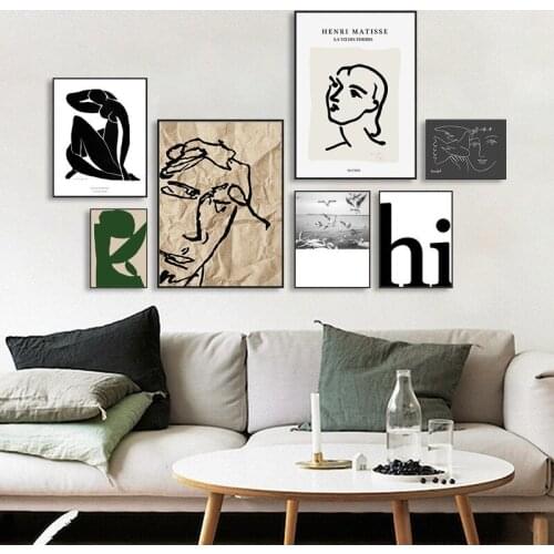 Vintage Abstract Matisse Line Figure Minimalist Europe Canvas Painting Posters Prints Wall Art Pictures Living Room Home Decor