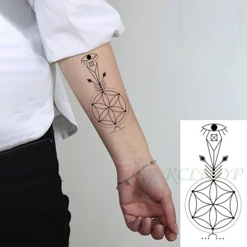 Waterproof Temporary Tattoo Sticker Line Draw Flower Arrow Eye Pattern Tatto Flash Tatoo Fake Tattoos Art for Men Women