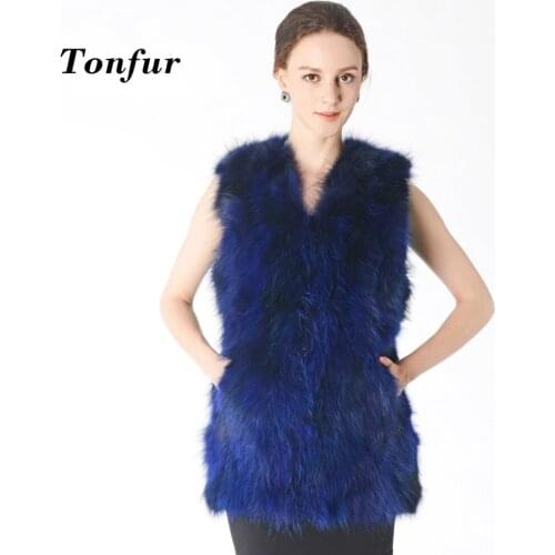Real Fox Fur Vest Top Factory Hot Sale Natural Raccoon Fur Gilet Women Wholesale Fur Vest TBNT634