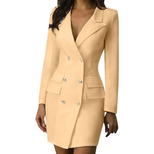 Home&Nest Women Spring OL Dresses Lady Sexy Formal Dress Office Double Breasted Blazer Plus Size 5xl Bodycon Work Wear Dress