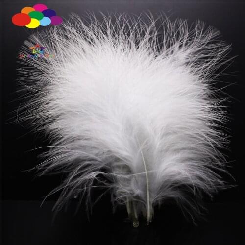 10-15CM (4-6 inches) natural 100PCS turkey wool full wool dyed white craft decoration DIY jewelry dream catcher feather