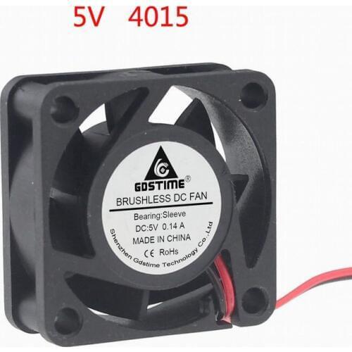 2pcs/lot 40x40x15mm 6000RPM DC 5V 12V 24V sleeve bearing 4015 2Pin brushless cooling fan