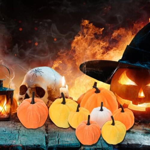 5PCS Halloween Pumpkins Ornaments Festive Decoration Props Super Soft Pumpkins Handmade Holiday 5 Colors Thanksgiving Harvest