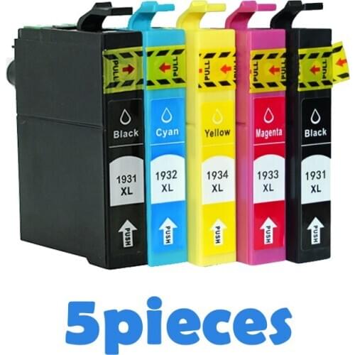 5pcs Compatible Ink cartridges For Epson T1931 T1932 T1933 T1934 For Epson Workforce WF-2521 WF-2531NF WF-2541 Inkjet printers