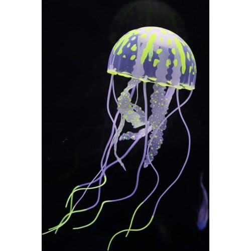 Aquarium Durable Ornament Transparent Decorative Silicone Fish Tank Jellyfish Decoration For Home Decor Purple Fish Ornament