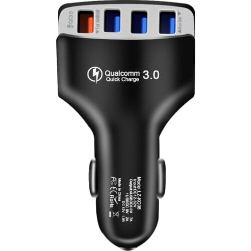 4 Port Car USB Charger For Phone Quick Charge 3.0 Universal Fast Charging in car Mobile Phone Charger For Samsung S10 iPhone 11