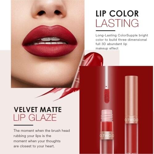 Velvety Matte Lipstick Long Lasting Nonstick Cup Not Fade Makeup Cosmetics For Girl Women Red Lip Stick Lip Tint Pen