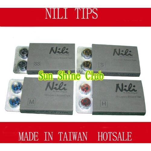 Free shipping!!! 10pcs/lot Original NILI pigskin snooker pool cue tips 11MM S/M/H High quality like Kamui tips and Hot sales