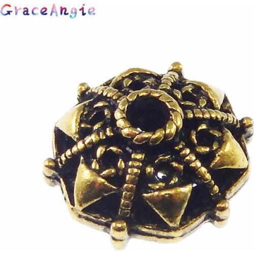 GraceAngie 10PCS Antique Style Bronze Vintage Alloy Spacer Beads Finding Handmade Fashion Accessories17*17*12MM