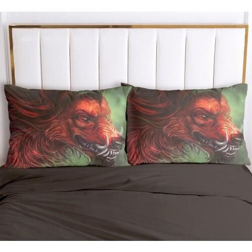 3D Digital Printing Custom Pillow Case Pillowcase 50x70 50x75 50x80 70x70 Decorative Pillow Cover wolf Red Bedding Drop Ship