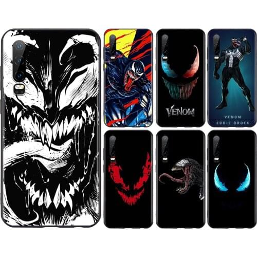 Marvel Venom Dark Hero For Huawei P50 P40 P30 P20 P10 P9 P8 Lite E Pro Plus Lite Mini 2019 2017 Black Soft Phone Case