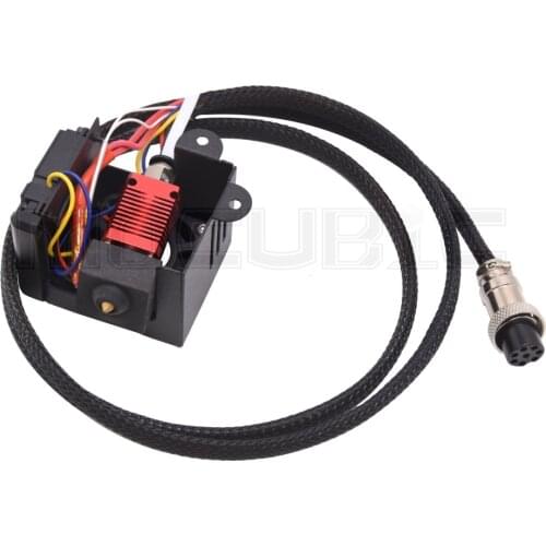 3D Printer Assembled Extruder Kit with 0.4mm Nozzle Heating Block Double Fans Cover Air Connections 12V for Creality CR-10