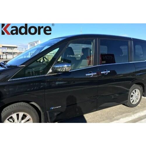 For Nissan Serena C27 2016 2017 2018 2019 Stainless Steel Bottom Window Frame Trim Cover Decoration Strip Car Accessories 12pcs