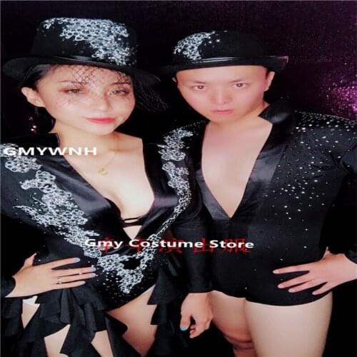 E11 Ballroom dance stage wears costumes dj suit Jue Magic Hat men bodysuit female jumpsuit dress performance outfits clothes bar