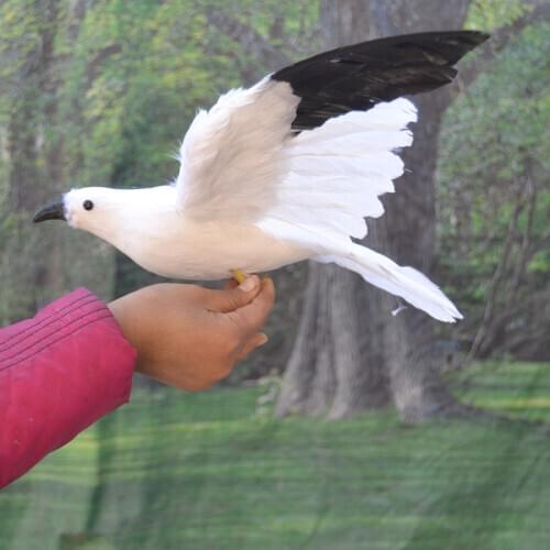 Artificial feathers bird spreading wings seagull toy 32x60cm model home decoration Performing prop gift h1092